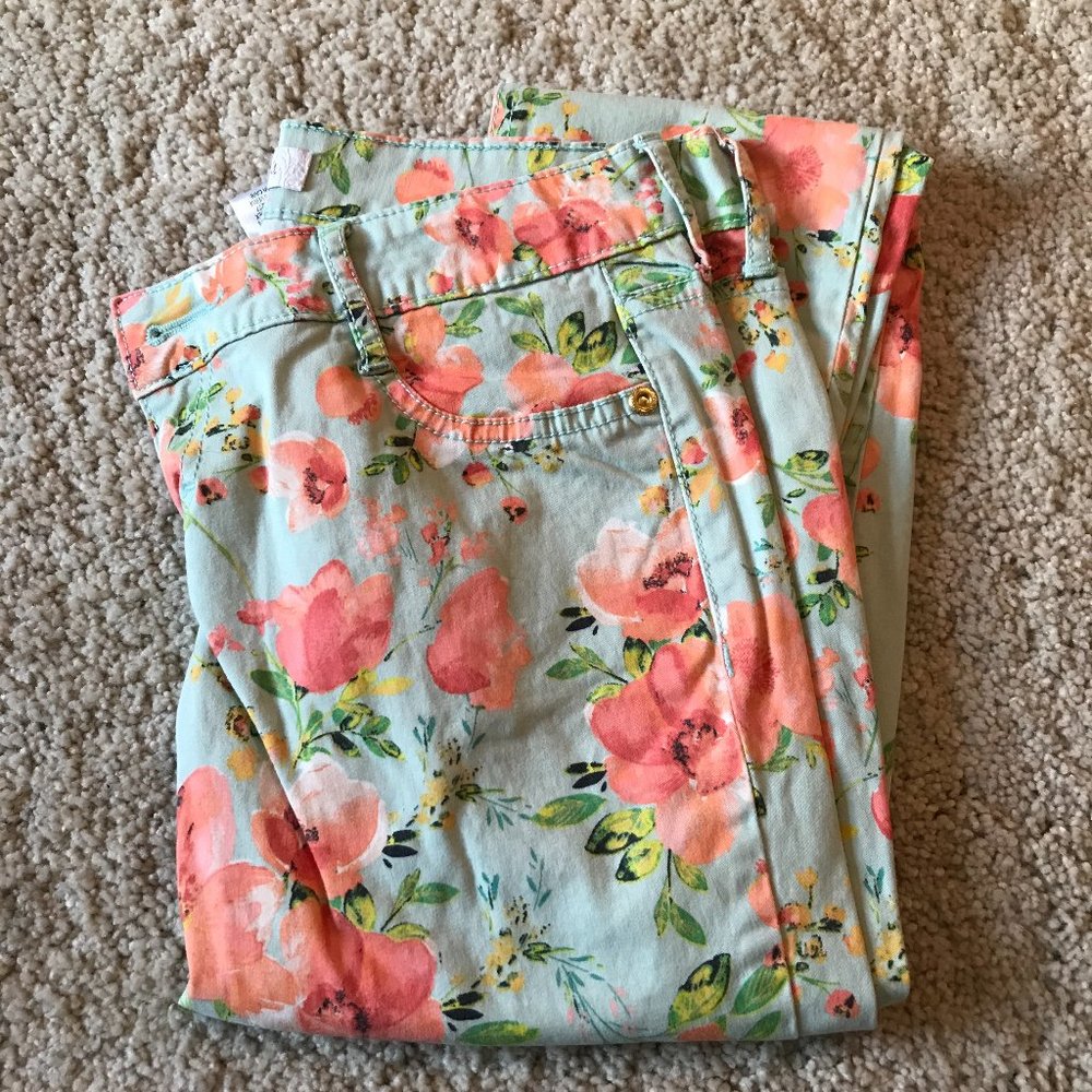 Candies Spring Floral Straight Leg Skinny Jeans